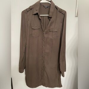CAROLL Brown Lyocell  Shirt Dress size 4